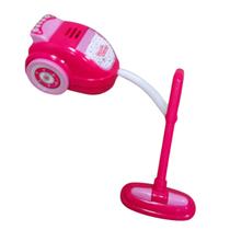 Mini aspirador de pó infantil com luz e som divertido rosa