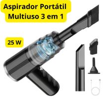 Mini Aspirador De pó Portátil Automotivo e Casa Potente Recarregável 3 em 1