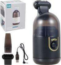Mini Aspirador De Pó Portátil Preto Bivolt Recarregável Cabo USB Sem Fio