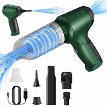 Mini Aspirador De Pó Portátil Sem Fio Automotivo Soprador 3 Em 1 Cor Verde Recarregável USB