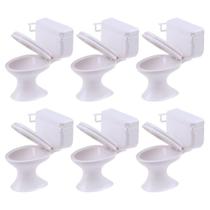 Mini assento sanitário Toy Doll House Furniture 1:12 jardas x6