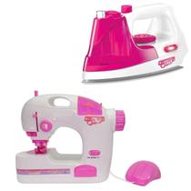 Mini Atelie Maquina Costura De Verdade e Ferro de Passar - DM Toys