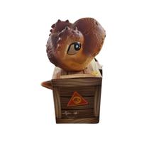 Mini Baby Dinos Jurassic World T-rex Marrom Na Casinha - Pupee Mini Baby Dinos Jurassic World T-rex Marrom Na Casinha - Pupee