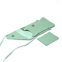 Mini Bag Porta celular TransversalAmor Perfeito Couro - Verde Menta