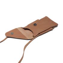 Mini Bag Transversal Porta Celular Porta Cartão Couro - Caramelo