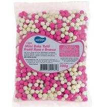 Mini Bala Confeito Horizon Rosa/Branca - 500gr