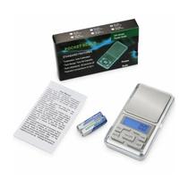 Mini Balança Digital Precisão Alta 0,1g Até 500g Cor Prata