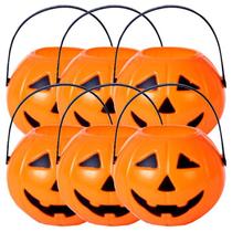 Mini Balde Abóbora Halloween 7cm Diâmetro contendo 6 unidades