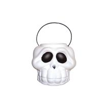 Mini Balde Cabeça de Esqueleto Branco Decoração Halloween Doces Mini Balde Cabeça de Esqueleto Branco Decoração Halloween Doces