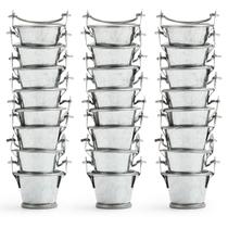 Mini balde de estanho TAKMA galvanizado de 2,2 cm com conjunto de 24 alças Mini balde de estanho TAKMA galvanizado de 2,2 cm com conjunto de 24 alças