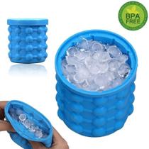 Mini balde forma de gelo de silicone com tampa ice magic clube 4 em 1 suporte latinha faz 120 gelos - MAKEDA