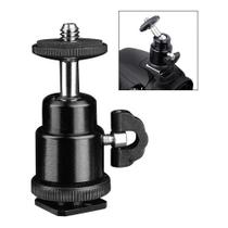 Mini Ball Head Suporte Cabeça Tripé, Monopé, Ring Light, Celular, Led, Flash Etc Até 2KG Com Sapata