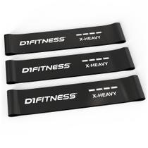 Mini Band Extra-Forte D1FITNESS - 3 Und - Preto Mini Band Extra-Forte D1FITNESS - 3 Und - Preto