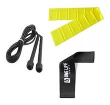 Mini Band Forte + Corda Em Pvc + Faixa Leve 1,2