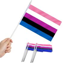 Mini Bandeira Anley Genderfluid Arco-Íris LGBT 5x8 - Pacote com 12