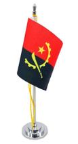 Mini Bandeira De Mesa Angola 15 Cm Poliéster