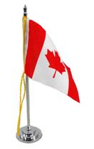 Mini Bandeira de Mesa Canadá 15 cm Poliéster