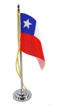 Mini Bandeira De Mesa Chile 15 Cm Poliéster - Sp Bandeiras