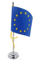 Mini Bandeira de Mesa Comunidade Européia 15 cm Poliéster Mini Bandeira de Mesa Comunidade Européia 15 cm Poliéster