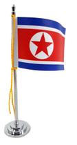 Mini Bandeira de Mesa Coréia do Norte 15 cm Poliéster Mini Bandeira de Mesa Coréia do Norte 15 cm Poliéster