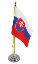 Mini Bandeira de Mesa da Eslováquia 15 cm Poliéster - SP Bandeiras