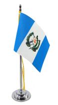 Mini Bandeira de Mesa da Guatemala 15 cm Poliéster - SP Bandeiras