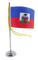 Mini Bandeira De Mesa Da Haiti 15 Cm Poliéster - Sp Bandeiras