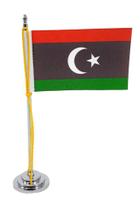 Mini Bandeira De Mesa Da Líbia 15 Cm Poliéster - Sp Bandeiras
