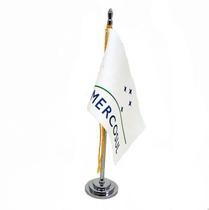 Mini Bandeira De Mesa Da Mercosul 15 Cm (Mastro) Poliéster