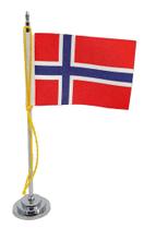 Mini Bandeira de Mesa da Noruega 15 cm Poliéster