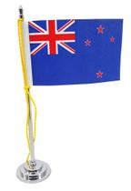 Mini Bandeira de Mesa da Nova Zelândia 15 cm Poliéster - SP Bandeiras