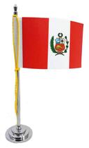 Mini Bandeira De Mesa Da Peru 15 Cm Poliéster