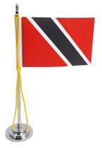 Mini Bandeira de Mesa da Trinidad Tobago 15 cm Poliéster - SP Bandeiras