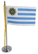 Mini Bandeira De Mesa Da Uruguai 15 Cm Poliéster