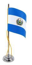Mini Bandeira De Mesa De El Salvador 15 Cm Poliéster - Sp Bandeiras