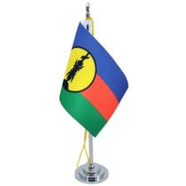 Mini Bandeira De Mesa Do Nova Caledônia Poliéster 15 Cm (mastro) - SP Bandeiras