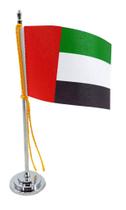 Mini Bandeira de Mesa Emirados Árabes 15 cm Poliéster
