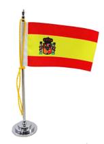 Mini Bandeira De Mesa Espanha 15 Cm Poliéster