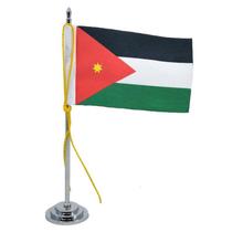 Mini Bandeira De Mesa Jordânia 15 Cm (Mastro)Poliéster