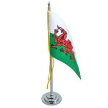 Mini Bandeira De Mesa País De Gales 15 Cm (Mastro) Poliéster