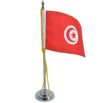 Mini Bandeira De Mesa Tunísia 15 Cm De Mastro Poliéster