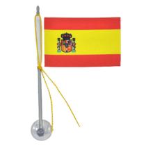 Mini Bandeira Espanha C/ Ventosa Poliéster (5,5cm X 8,5cm)