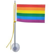 Mini Bandeira Lgbt Gay C / Ventosa (5,5cm X 8,5cm) 14 cm Mastro