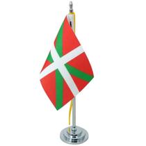 Mini Bandeira Mesa País Basco Com 8cm X 5,5cm E 15cm Mastro Mini Bandeira Mesa País Basco Com 8cm X 5,5cm E 15cm Mastro