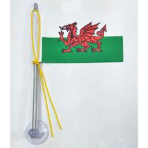 Mini Bandeira País de Gales C/ Ventosa Poliéster (5,5cm X 8,5cm)