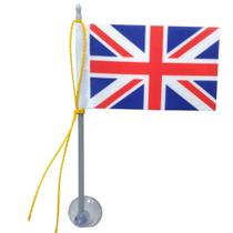Mini Bandeira Reino Unido C/ Ventosa Poliéster (5,5cm X 8,5cm) 15 cm Mastro