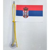 Mini Bandeira Sérvia Com Ventosa Poliéster (5,5Cm X 8,5Cm) - Sp Bandeiras