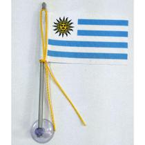 Mini Bandeira Uruguai Com Ventosa Poliéster (5,5Cm X 8,5Cm)