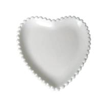 Mini Bandeja Coração de Cerâmica com Bolinhas