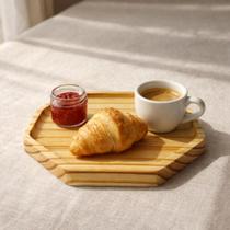 Mini Bandeja Octogonal Petisqueira Madeira Decorativa 18cm